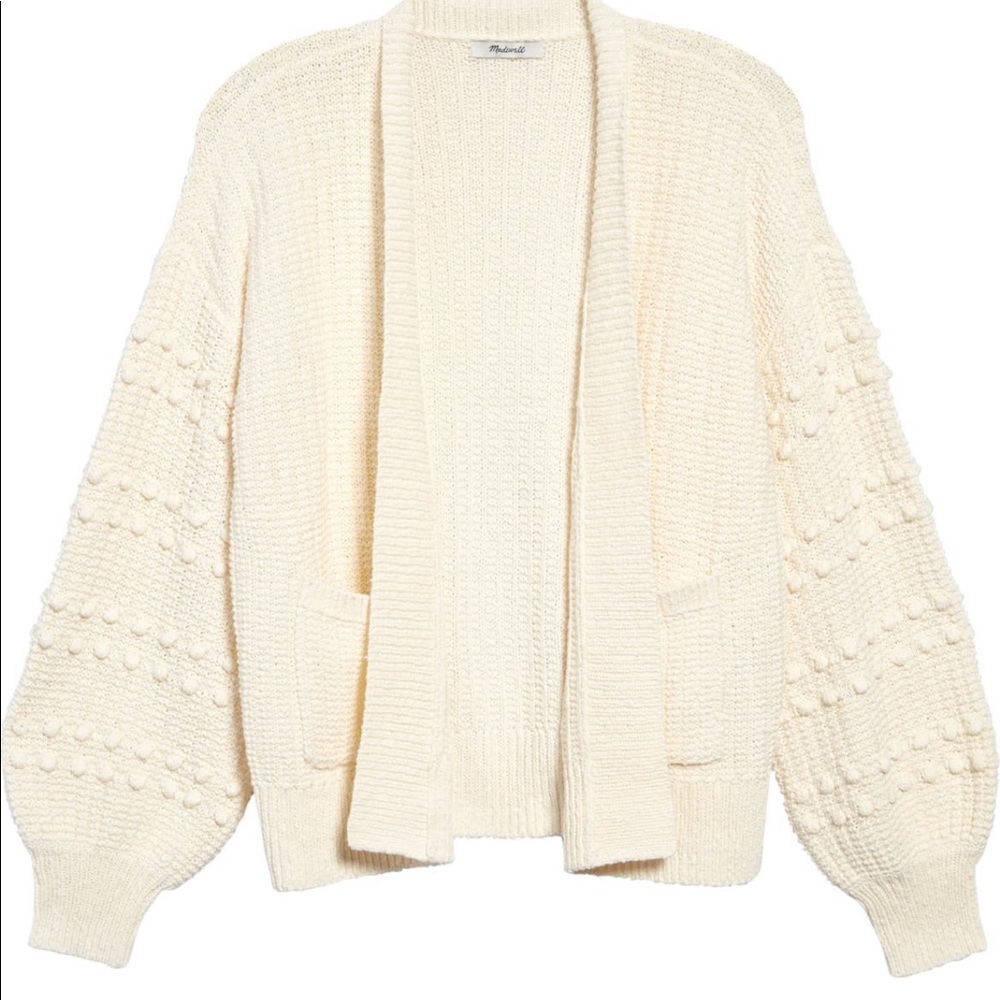 Madewell Bobble Cardigan Ivory Sweater in Small